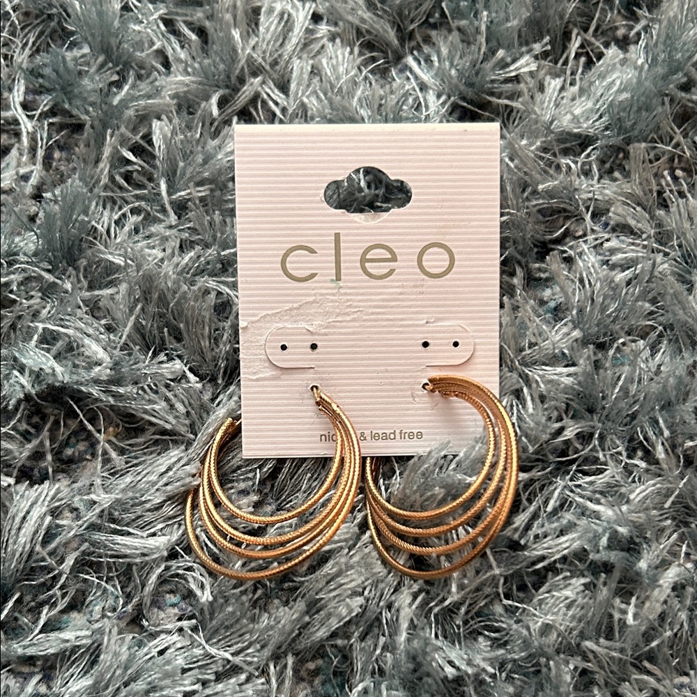 Cleo Layered Gold Hoop Earrings